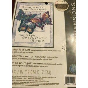 Cross Stitch Kit Dimensions Today Is A Gift #16730 Complete Stamped Sealed 5x7